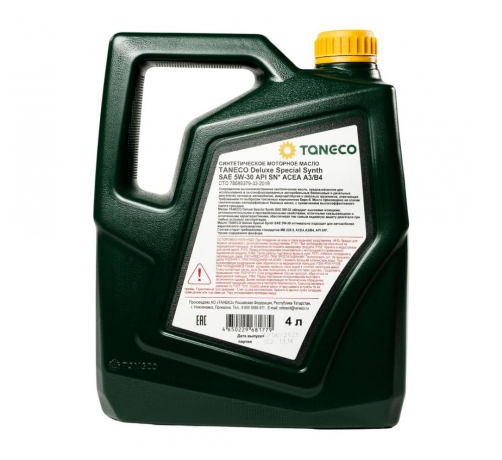 TANECO DeLuxe Special Synth 5W30 API SN, ACEA  A3/B4 синтетика 4л