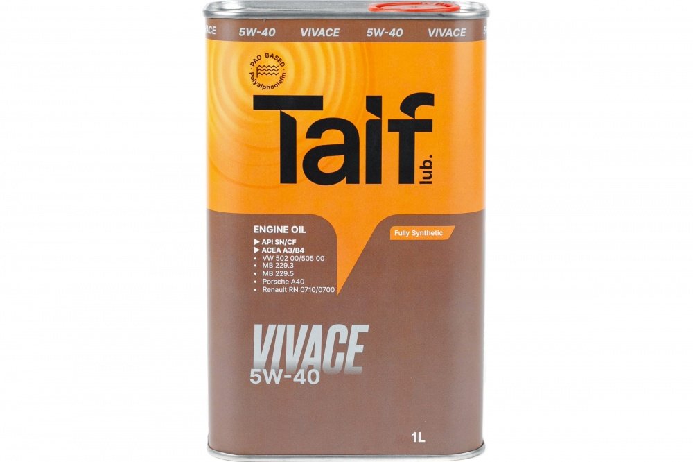 TAIF VIVACE 5W40 1л (синт) API: SN/CF
